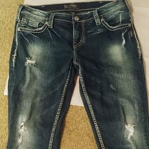 Silver capris size 31.